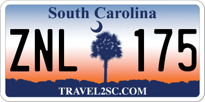 SC license plate ZNL175