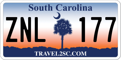 SC license plate ZNL177
