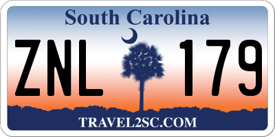 SC license plate ZNL179
