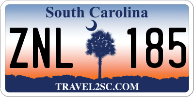 SC license plate ZNL185