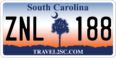 SC license plate ZNL188