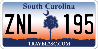 SC license plate ZNL195