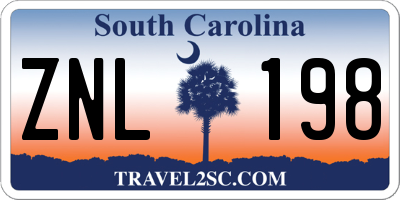 SC license plate ZNL198