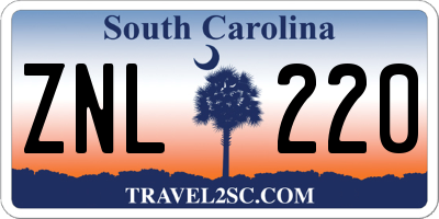 SC license plate ZNL220
