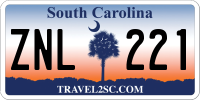 SC license plate ZNL221