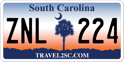 SC license plate ZNL224