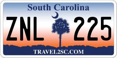 SC license plate ZNL225