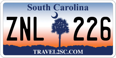 SC license plate ZNL226