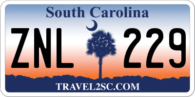 SC license plate ZNL229