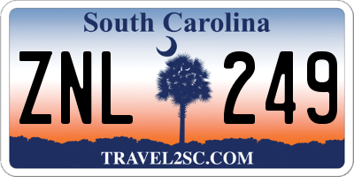 SC license plate ZNL249