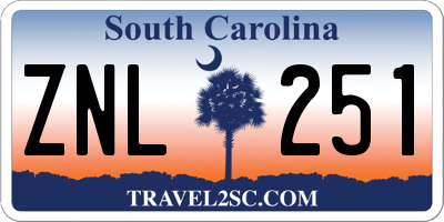 SC license plate ZNL251