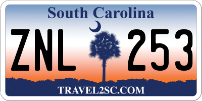 SC license plate ZNL253
