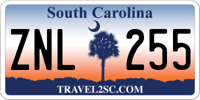 SC license plate ZNL255