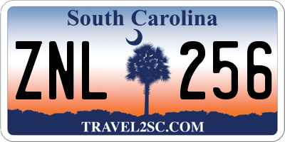 SC license plate ZNL256