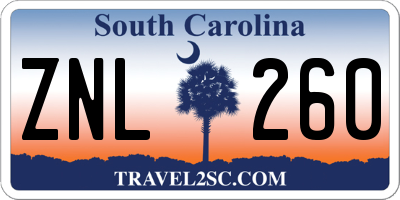 SC license plate ZNL260