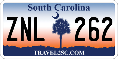 SC license plate ZNL262
