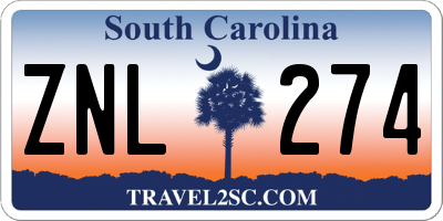 SC license plate ZNL274