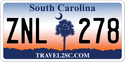 SC license plate ZNL278