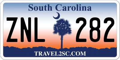 SC license plate ZNL282