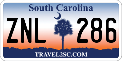 SC license plate ZNL286