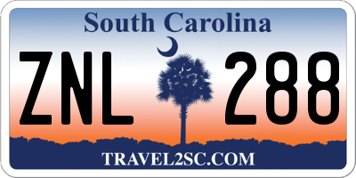 SC license plate ZNL288