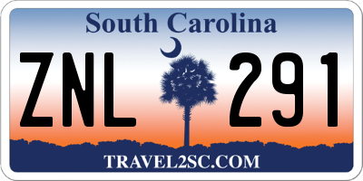 SC license plate ZNL291