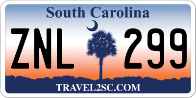 SC license plate ZNL299