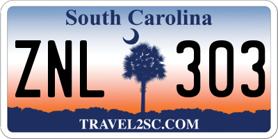 SC license plate ZNL303