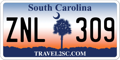SC license plate ZNL309