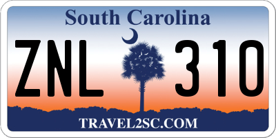 SC license plate ZNL310
