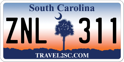 SC license plate ZNL311