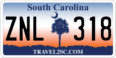 SC license plate ZNL318