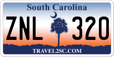 SC license plate ZNL320