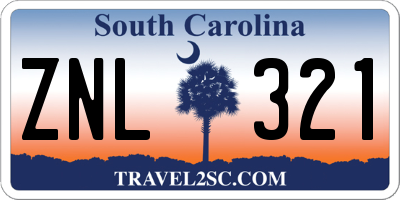 SC license plate ZNL321