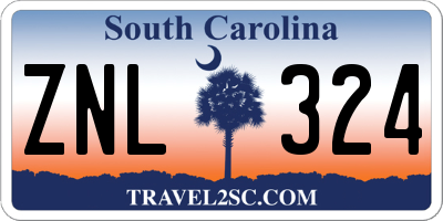 SC license plate ZNL324
