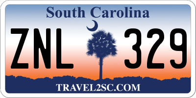SC license plate ZNL329
