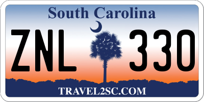 SC license plate ZNL330