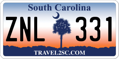 SC license plate ZNL331