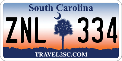 SC license plate ZNL334