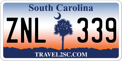SC license plate ZNL339