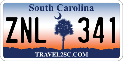 SC license plate ZNL341