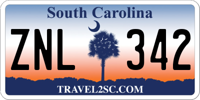 SC license plate ZNL342