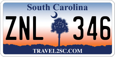 SC license plate ZNL346