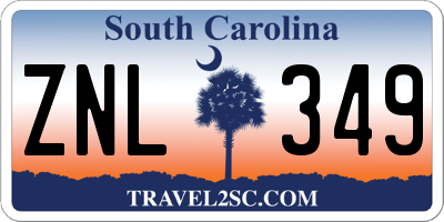 SC license plate ZNL349
