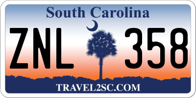 SC license plate ZNL358
