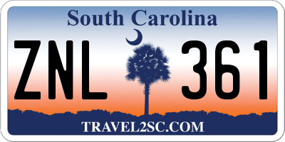 SC license plate ZNL361