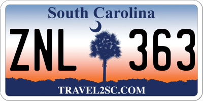 SC license plate ZNL363