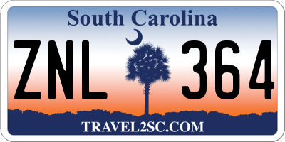 SC license plate ZNL364