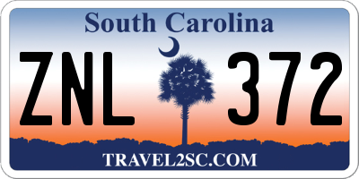 SC license plate ZNL372