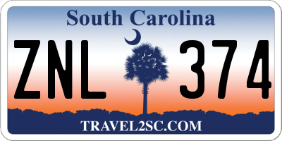 SC license plate ZNL374